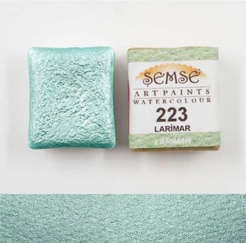 ŞemseArt No: 223 Larimar Altın Yaldız Yarım Tava Sulu Boya