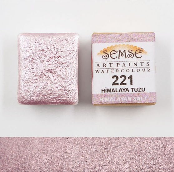 ŞemseArt No: 221 Himalaya Tuzu Altın Yaldız Yarım Tava Sulu Boya