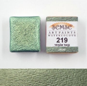 ŞemseArt No: 219 Yeşim Taşı Yaldız Yarım Tava Sulu Boya