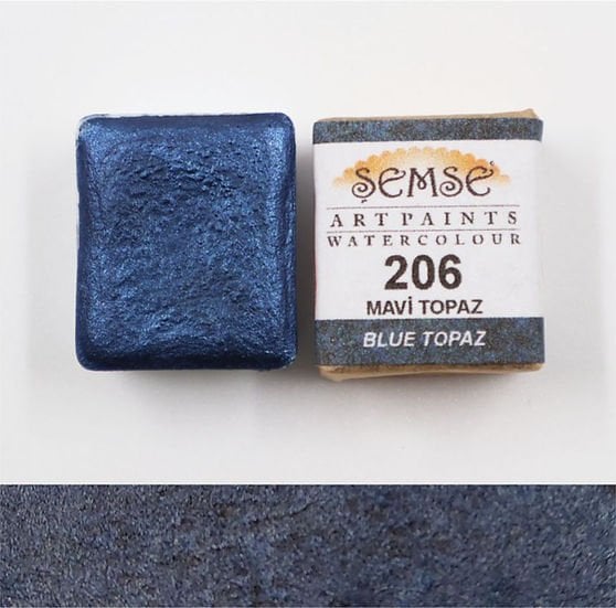 ŞemseArt No: 206 Lacivert / Mavi Topaz Yarım Tava Sulu Boya