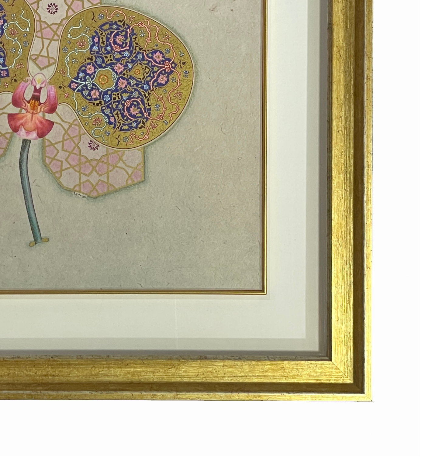 Çerçeveli Z. Merve Tiryaki Tezhip Çalışması Orkide 73,5X59,5 cm İnjekt/Fineart Basım