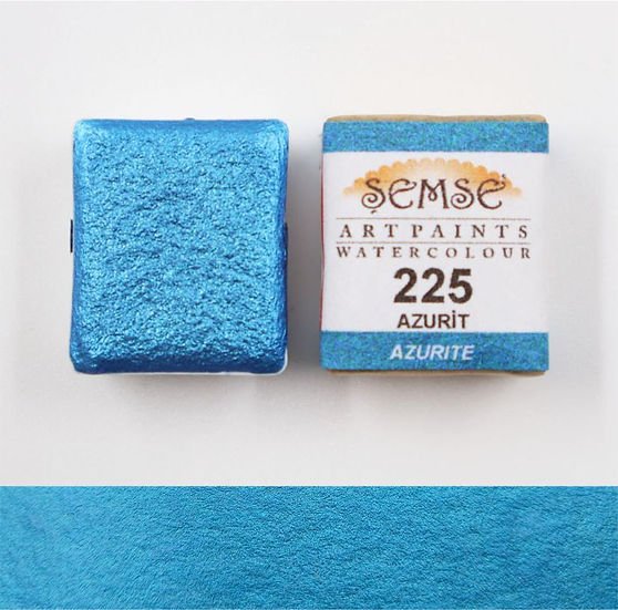 ŞemseArt No: 225 Azurit Altın Yaldız Yarım Tava Sulu Boya