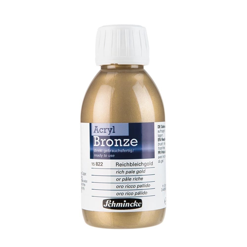 Schmincke acryl bronz metal akrilik boya 150 ml 822 rich pale gold