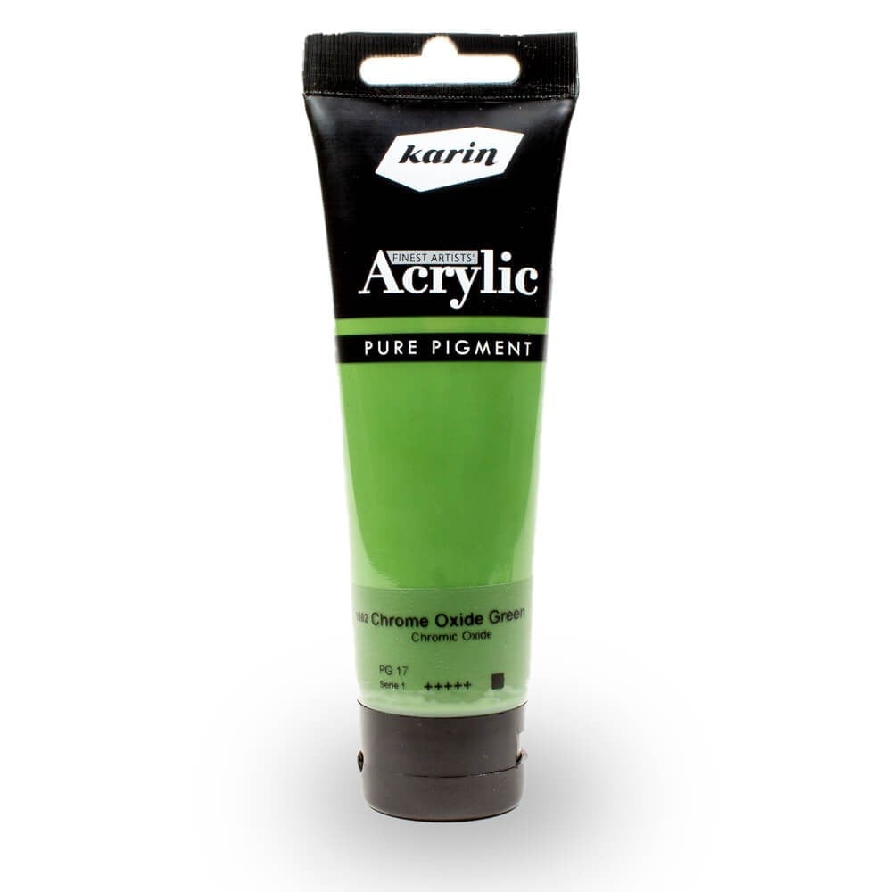 karin artist akrilik boya 120 ml 1562 chrome oxide green