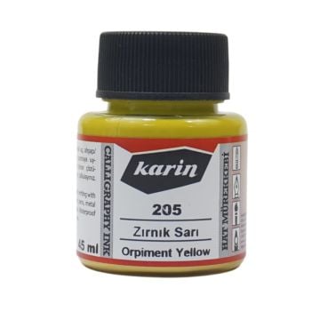 Karin 205 Zırnık Sarı Hat Mürekkebi 45 ml