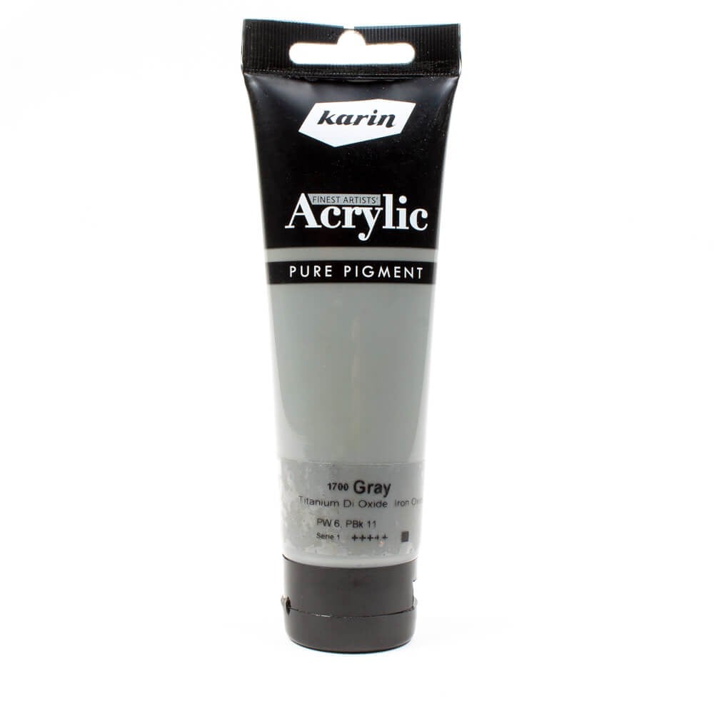 karin artist akrilik boya 120 ml 1700 grey