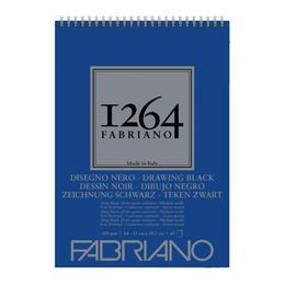 Fabriano 1264 Drawing Black A4 40 Yaprak Üstten Spiralli Siyah Yapraklı Eskiz Çizim Defteri  200 gr.