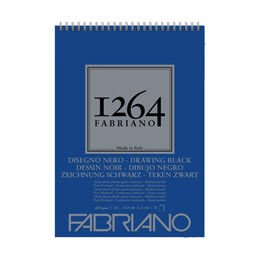 Fabriano 1264 Drawing Black A5 20 Yaprak Üstten Spiralli Siyah Yapraklı Eskiz Çizim Defteri 200 gr.