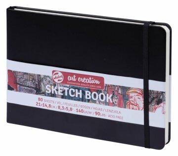 Talens Art Creation Sketch Book 14,8x21 cm Black Eskiz Defteri 80 Yaprak 140 g