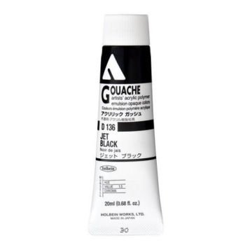 Holbein Akrilik Guaj Boya 20 ml D136 Jet Black