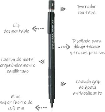Pentel Graphgear 1000 For Pro Versatil Kalem 0.3 mm pg 1003 siyah