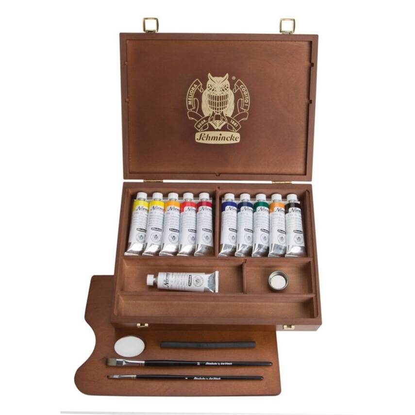 Schmincke Norma Professional Ahşap Kutu Yağlı Boya Seti 11 x 35 ml