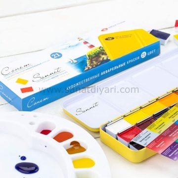 St.Petersburg Sonnet Sulu Boya Seti - 21 Renk Metal Kutu