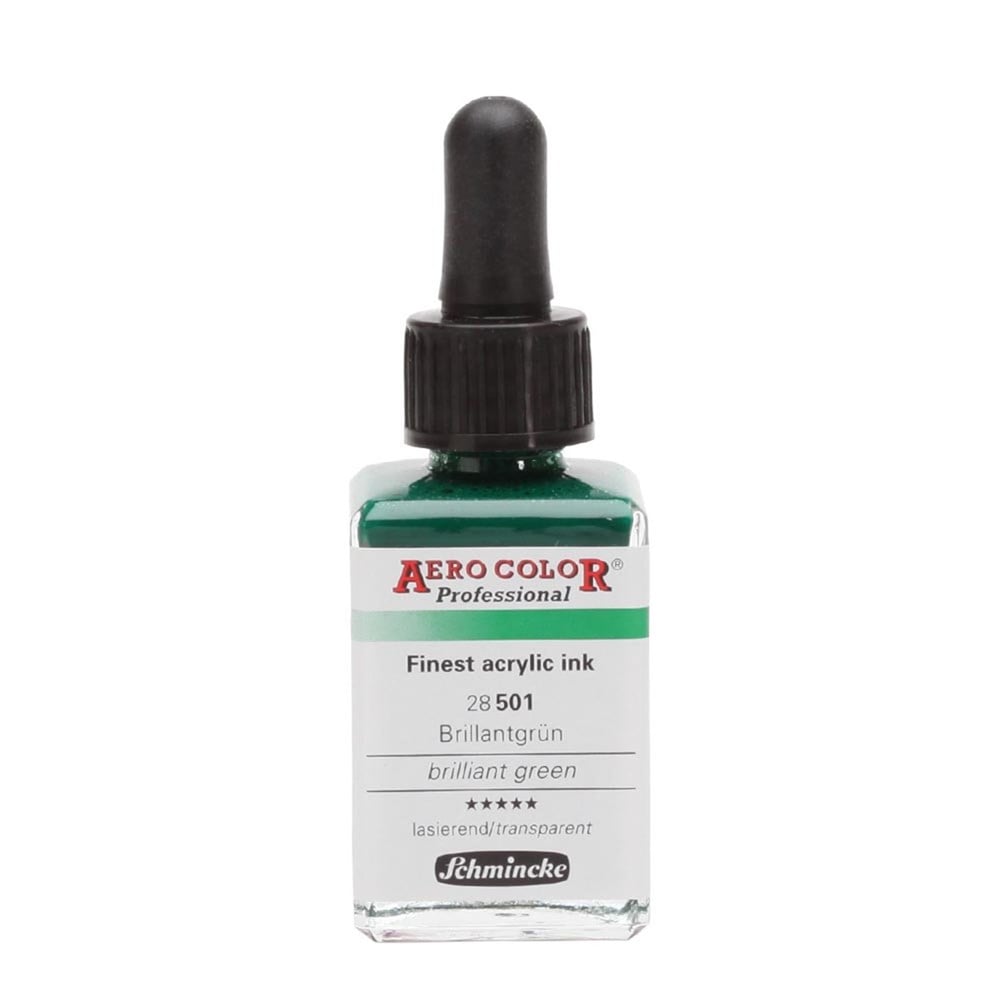 Schmincke Aerocolor Akrilik Mürekkep 28 ml 501 Brilliant Green