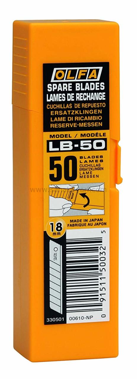 Olfa Maket Bıçağı Yedek Uç (18mm) 50 Adet / LB50