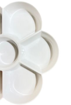 Vera Sanat 6+1 Godeli Papatya Desenli 17 cm Sert Plastik Palet