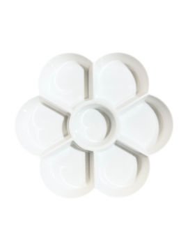 Vera Sanat 6+1 Godeli Papatya Desenli 17 cm Sert Plastik Palet