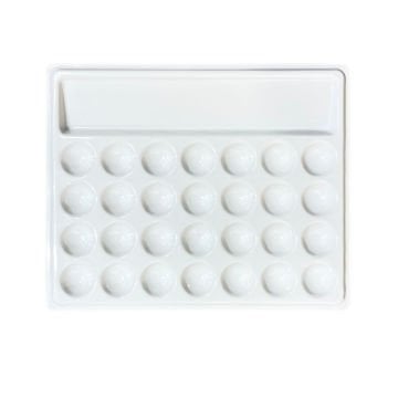 Vera Sanat 28 Godeli Fırça Bölmeli 15x18 cm Sert Plastik Palet