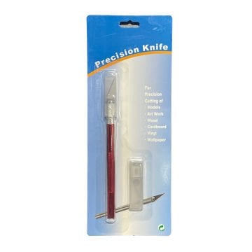 Vera Sanat Precision Knife Kırmızı Metal Saplı Kretuar Bıçağı 5'Li Yedekli