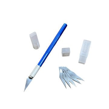Vera Sanat Precision Knife Mavi Metal Saplı Kretuar Bıçağı 5'Li Yedekli