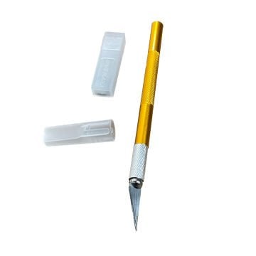 Vera Sanat Precision Knife Turuncu Metal Saplı Kretuar Bıçağı 5'Li Yedekli