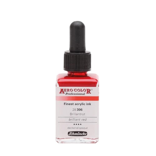 Schmincke Aerocolor Akrilik Mürekkep 28 ml 306 Brilliant Red