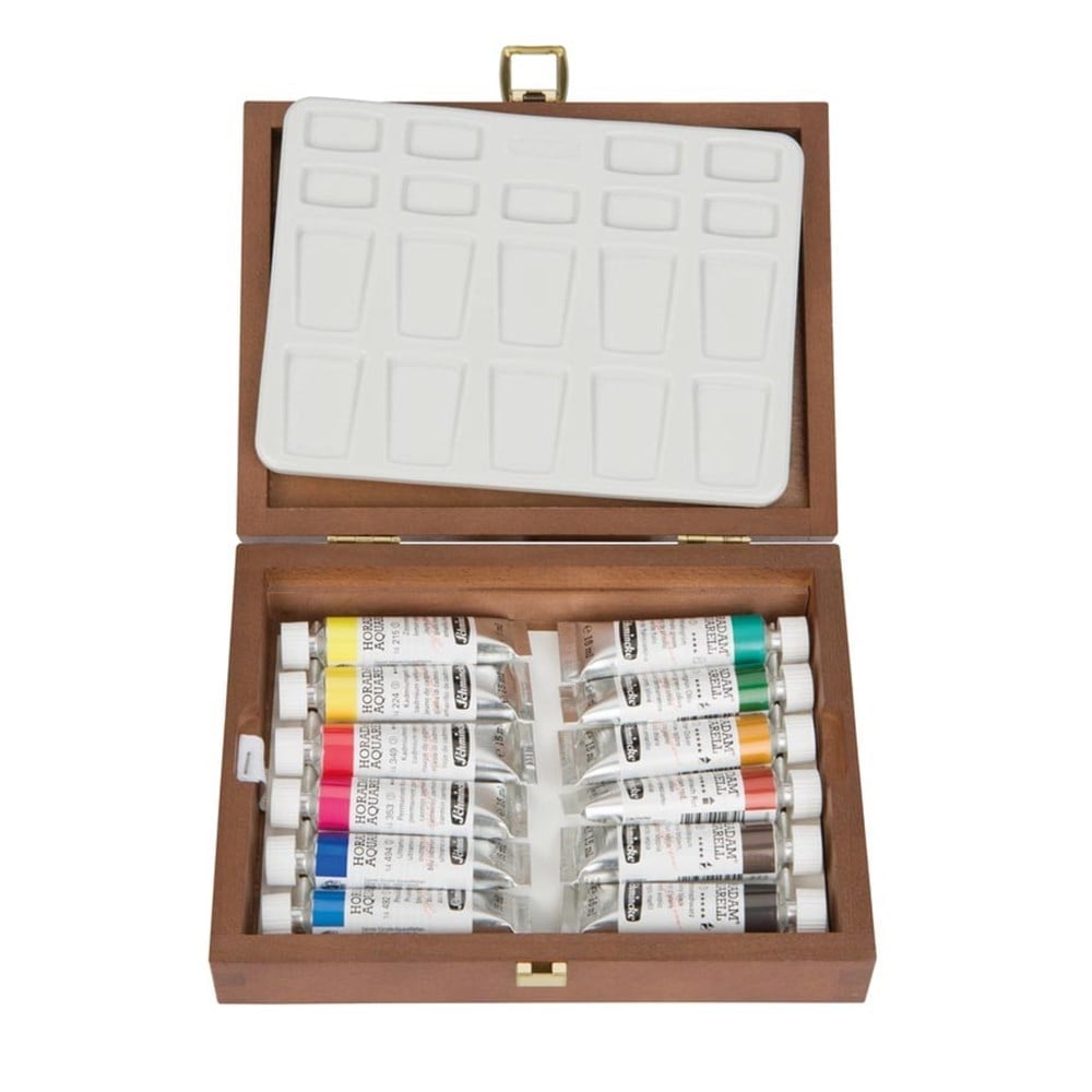 Schmincke Horadam Ahşap Kutu Artist Sulu Boya Seti 12 x 15 ml 74512