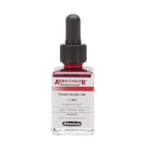 Schmincke Aerocolor Akrilik Mürekkep 28 ml 301 Red Madder Dark