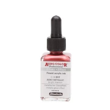 Schmincke Aerocolor Akrilik Mürekkep 28 ml 917 Aero Metallic Bright Maroon