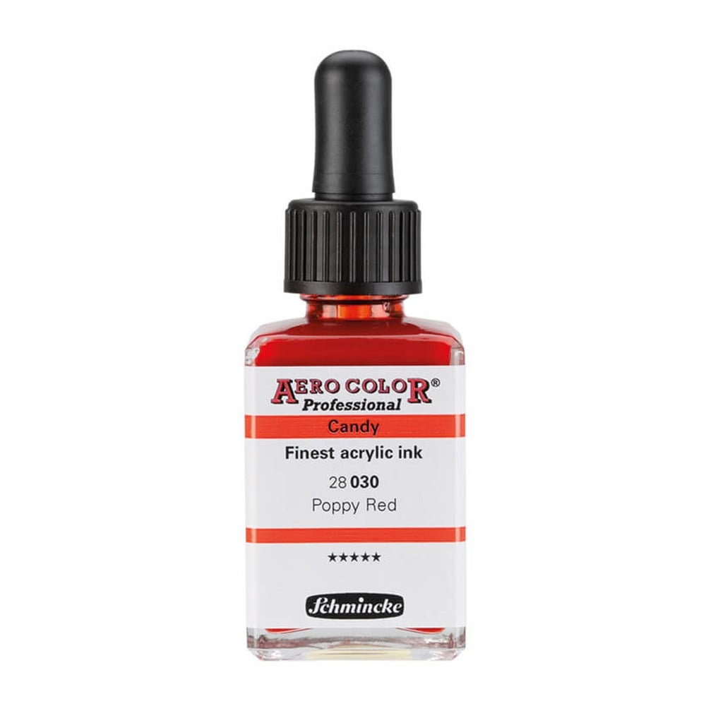 Schmincke Aerocolor Akrilik Mürekkep CANDY 28 ml 030 poppy red