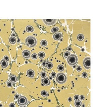 Nedim Sönmez Orijinal El Yapımı Ebru Kağıdı -4 Kaplan Gözü Olive - 47,5 x 67,5 cm