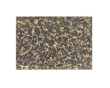 Nedim Sönmez Orijinal El Yapımı Ebru Kağıdı -6 Kaplan Gözü Siyah - 47,5 x 67,5 cm