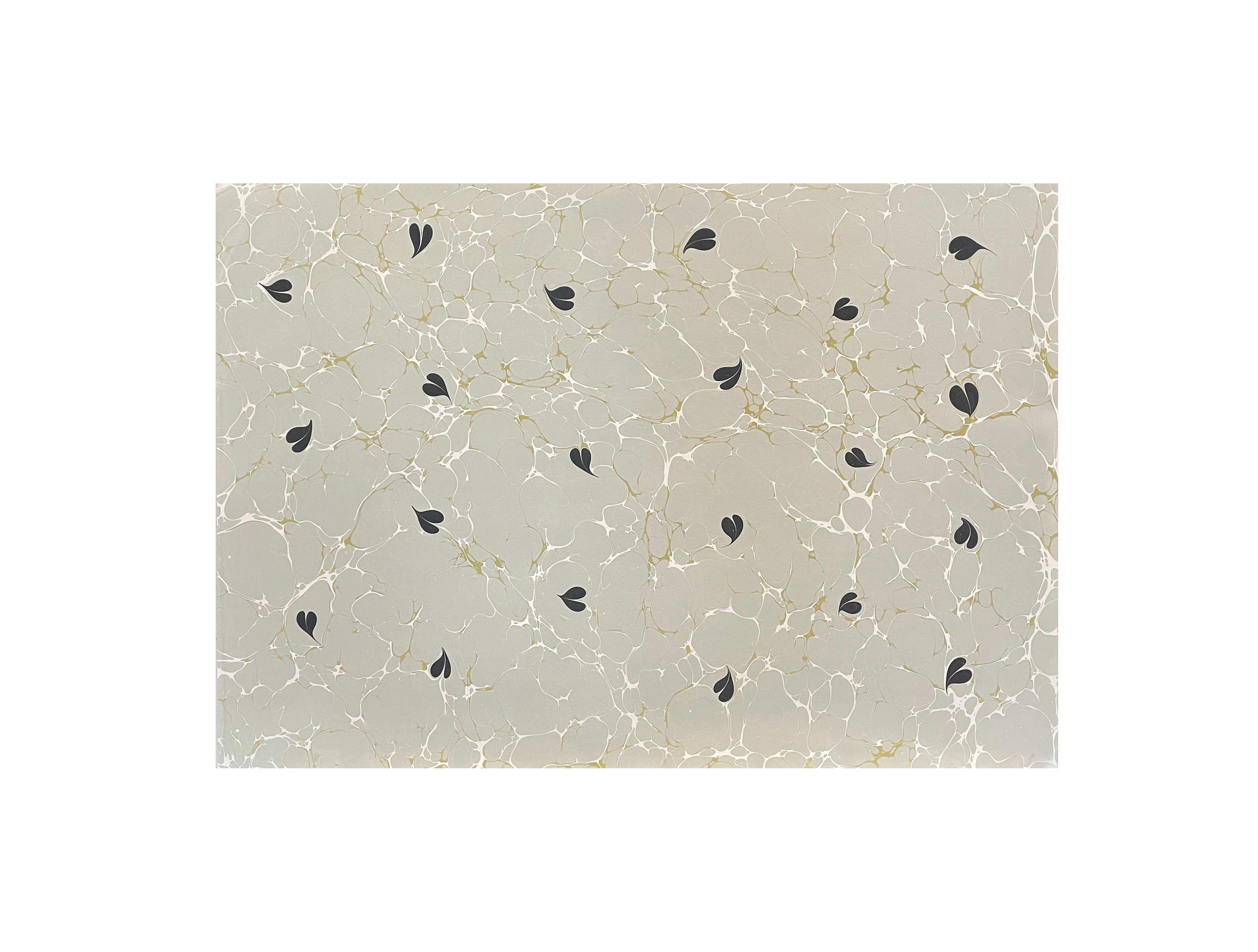 Nedim Sönmez Orijinal El Yapımı Ebru Kağıdı -7 Gönül Ebrusu Toprak - 47,5 x 67,5 cm