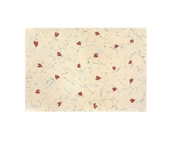 Nedim Sönmez Orijinal El Yapımı Ebru Kağıdı -8 Gönül Ebrusu Krem - 47,5 x 67,5 cm