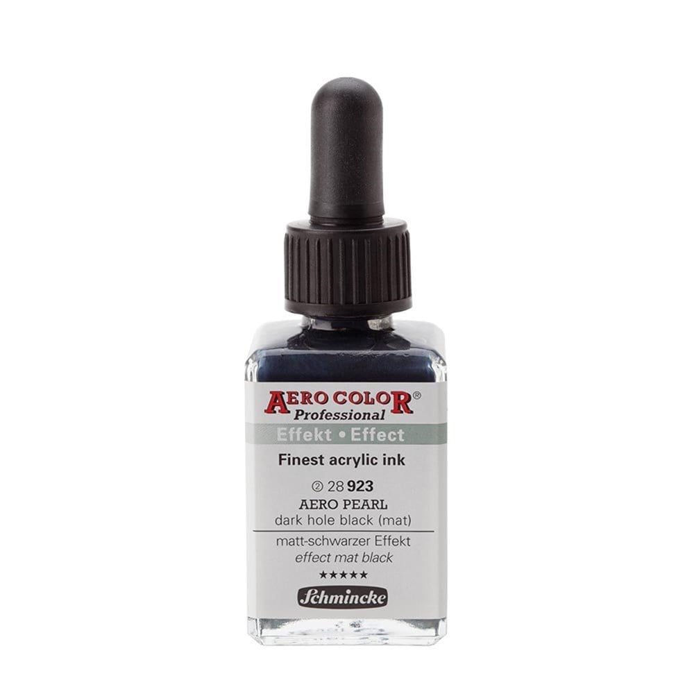 Schmincke Aerocolor Akrilik Mürekkep 28 ml 923 Aero pearl dark hole black mat