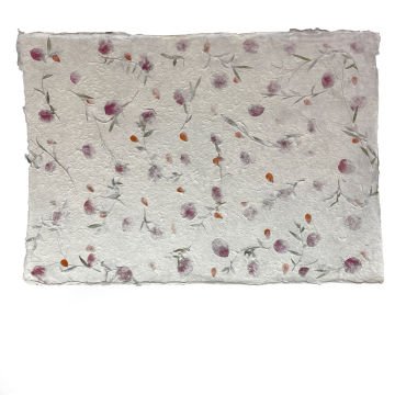 Tiryakiart Aharsız El Yapımı Asitsiz Nepal Kağıdı 50x70 cm güllü/yapraklı fantezi kağıt