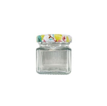 HOKKA 40 cc cam kavanoz desenli kapak kare