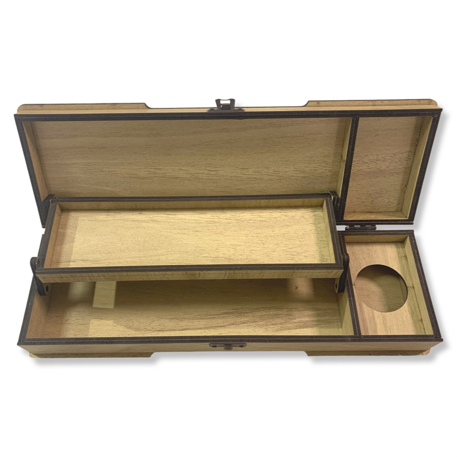 TİRYAKİART KALEMLİK  RAFLI AHŞAP KUTU