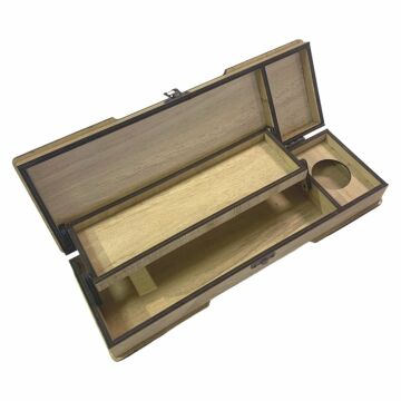 TİRYAKİART KALEMLİK  RAFLI AHŞAP KUTU