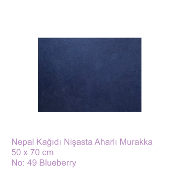 Tiryakiart El Yapımı Nepal Kağıt Murakka 50x70 cm 49 Blueberry