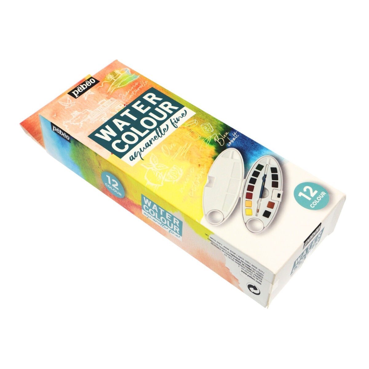 Pebeo Aquarell Sulu Boya Seti 12'li Oval Dizayn Plastik Kutu