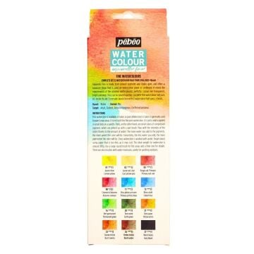 Pebeo Aquarell Sulu Boya Seti 12'li Oval Dizayn Plastik Kutu