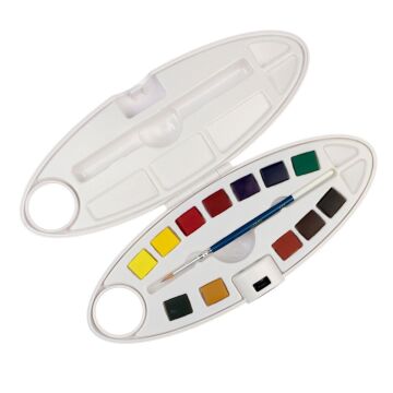 Pebeo Aquarell Sulu Boya Seti 12'li Oval Dizayn Plastik Kutu