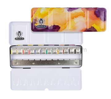 Schmincke Akademie Aquarell Metal Kutu Sulu Boya Seti 12 X Yarım Tablet 75768