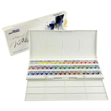 Afra Professional Water Colours Sulu Boya Seti Half Pan / Yarım Boy Tablet 48'Li
