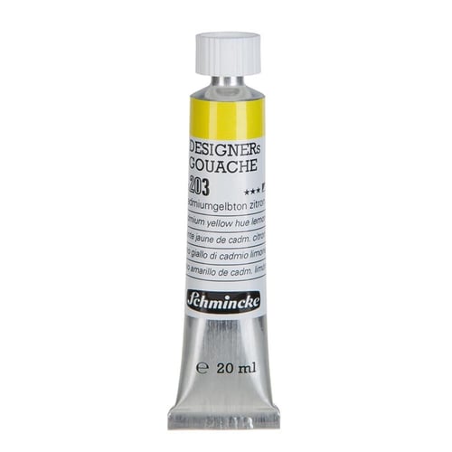 Schmincke 203 Cadmium Yellow Hue Lemon HKS Designers' Gouache Boya 20 ml