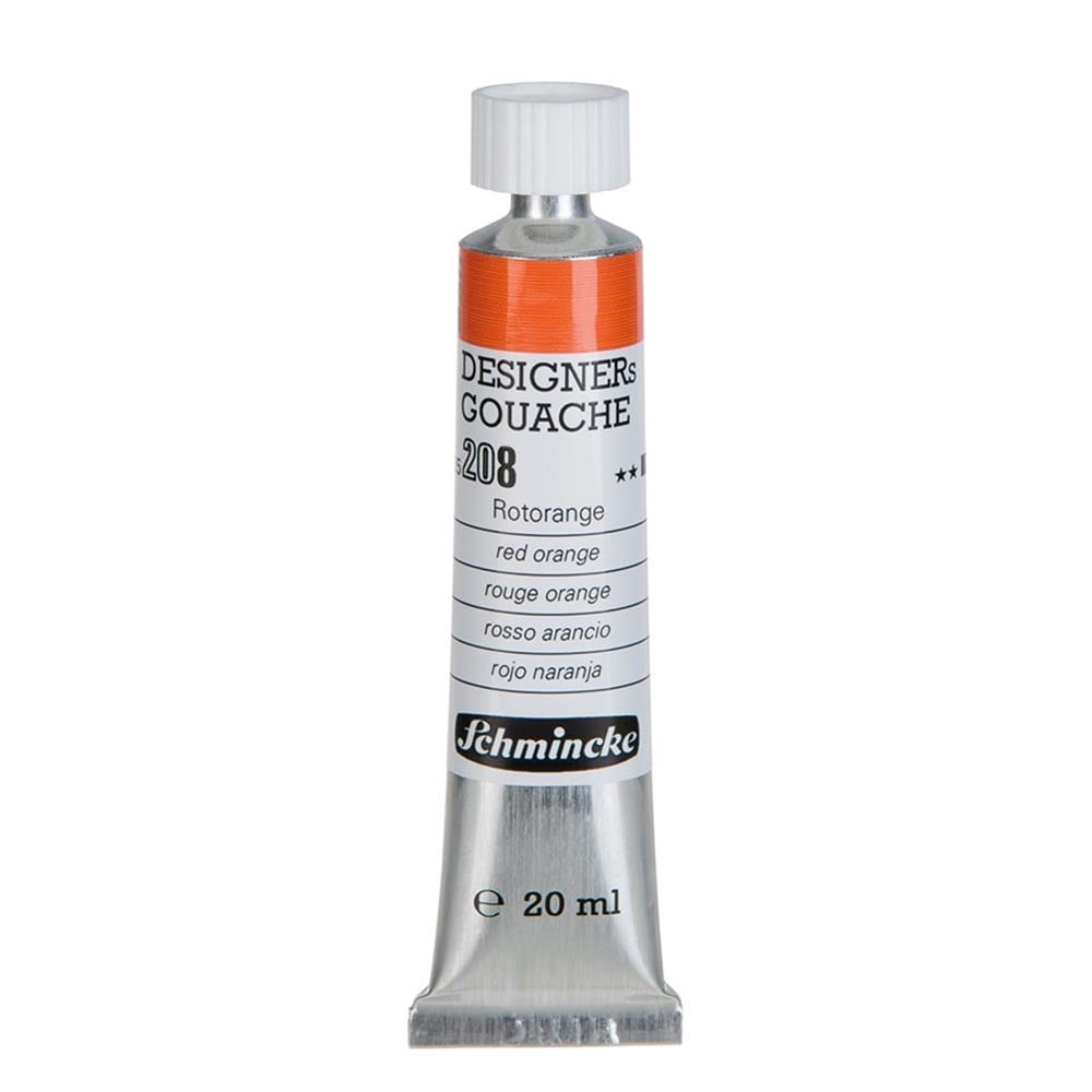 Schmincke 208 Red Orange HKS Designers' Gouache Boya 20 ml