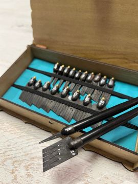 TiryakiArt Şaklı Abanoz Profesyonel Kalem Seti 1-20 mm KAPALI