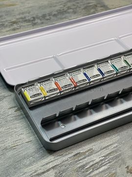 Schmincke Akademie Aquarell Metal Kutu Sulu Boya Seti 12 X Yarım Tablet 75779