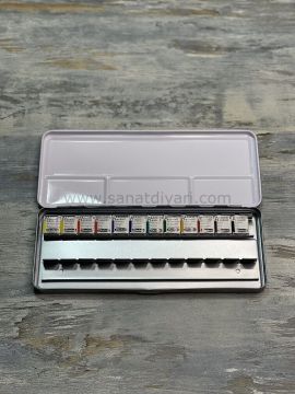 Schmincke Akademie Aquarell Metal Kutu Sulu Boya Seti 12 X Yarım Tablet 75779